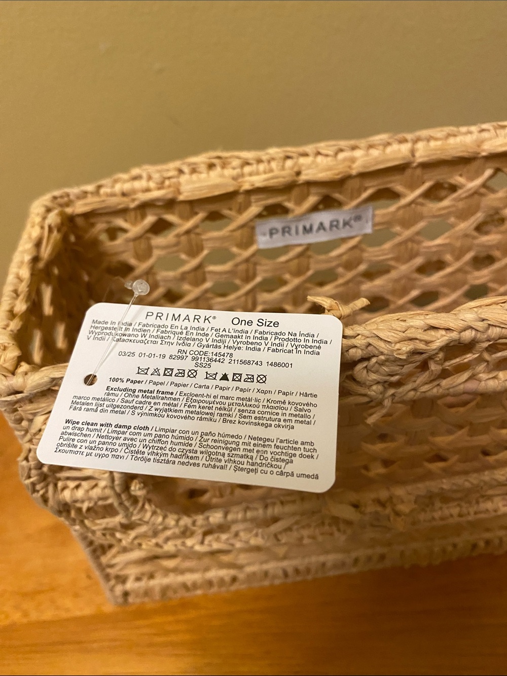 NWT Primark Open Woven Straw Wicker Small Bag - Picture 3 of 5